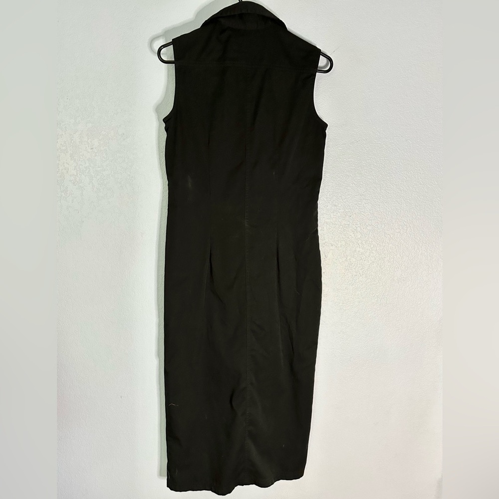 Karen Scott Sleeveless Midi Black Denim Button Down Dress Small - Picture 2 of 7